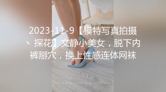 2023-11-9【模特写真拍摄丶探花】文静小美女，脱下内裤掰穴，换上性感连体网袜